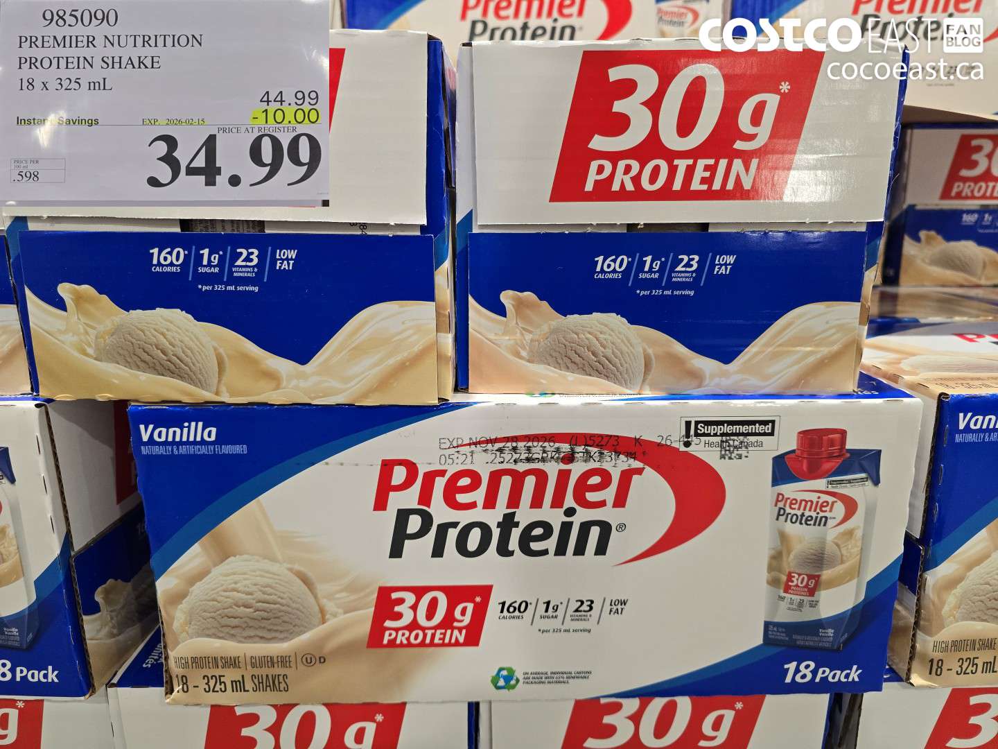985090 PREMIER NUTRITION PROTEIN SHAKE 18 X 325 ML ($10.00 INSTANT SAVINGS EXPIRES ON 2026-02-15) $34.99
