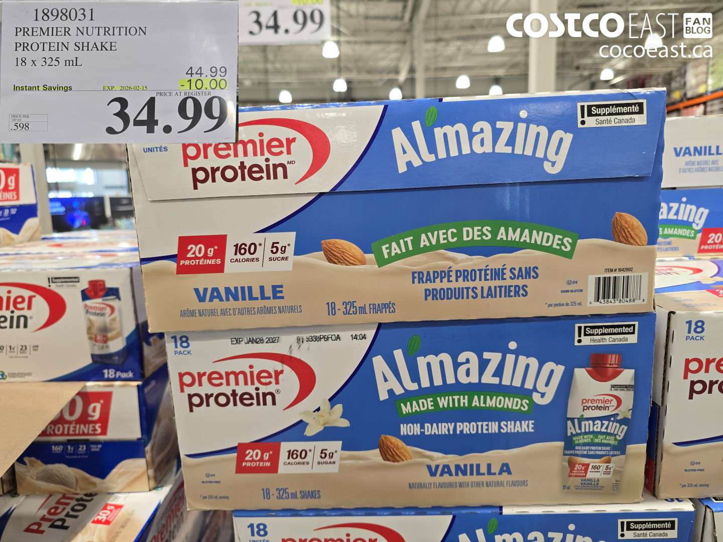 1898031 PREMIER NUTRITION PROTEIN SHAKE 18 X 325 ML ($10.00 INSTANT SAVINGS EXPIRES ON 2026-02-15) $34.99