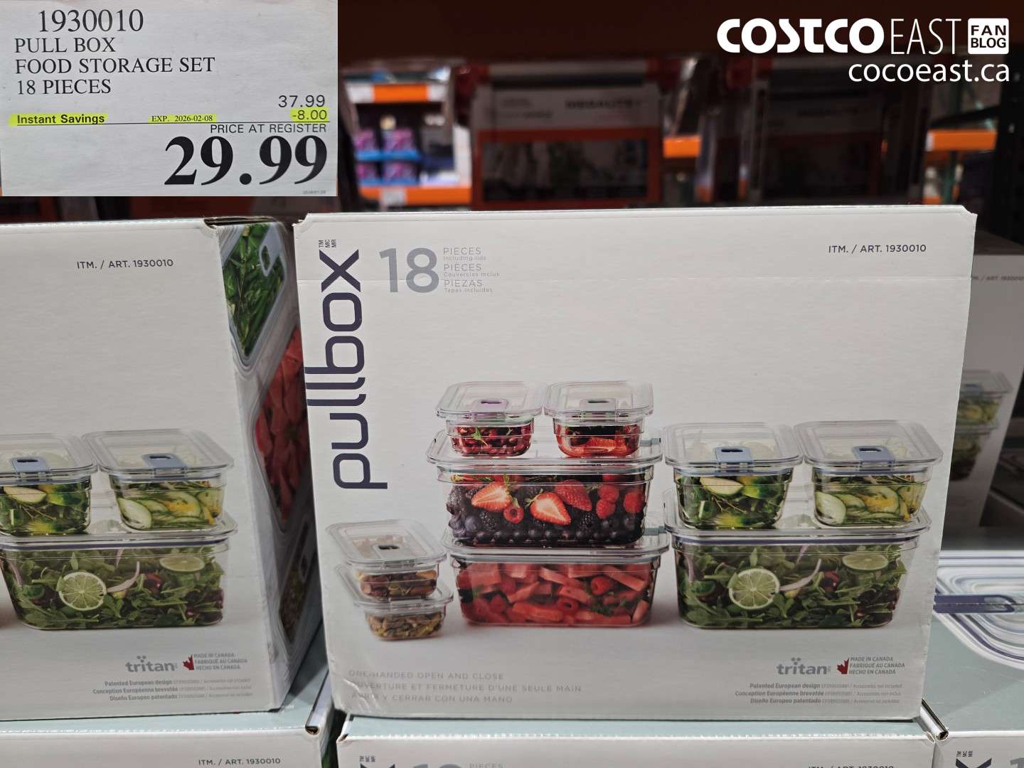 1930010 PULL BOX FOOD STORAGE SET 18 PIECES ($8.00 INSTANT SAVINGS EXPIRES ON 2026-02-08) $29.99