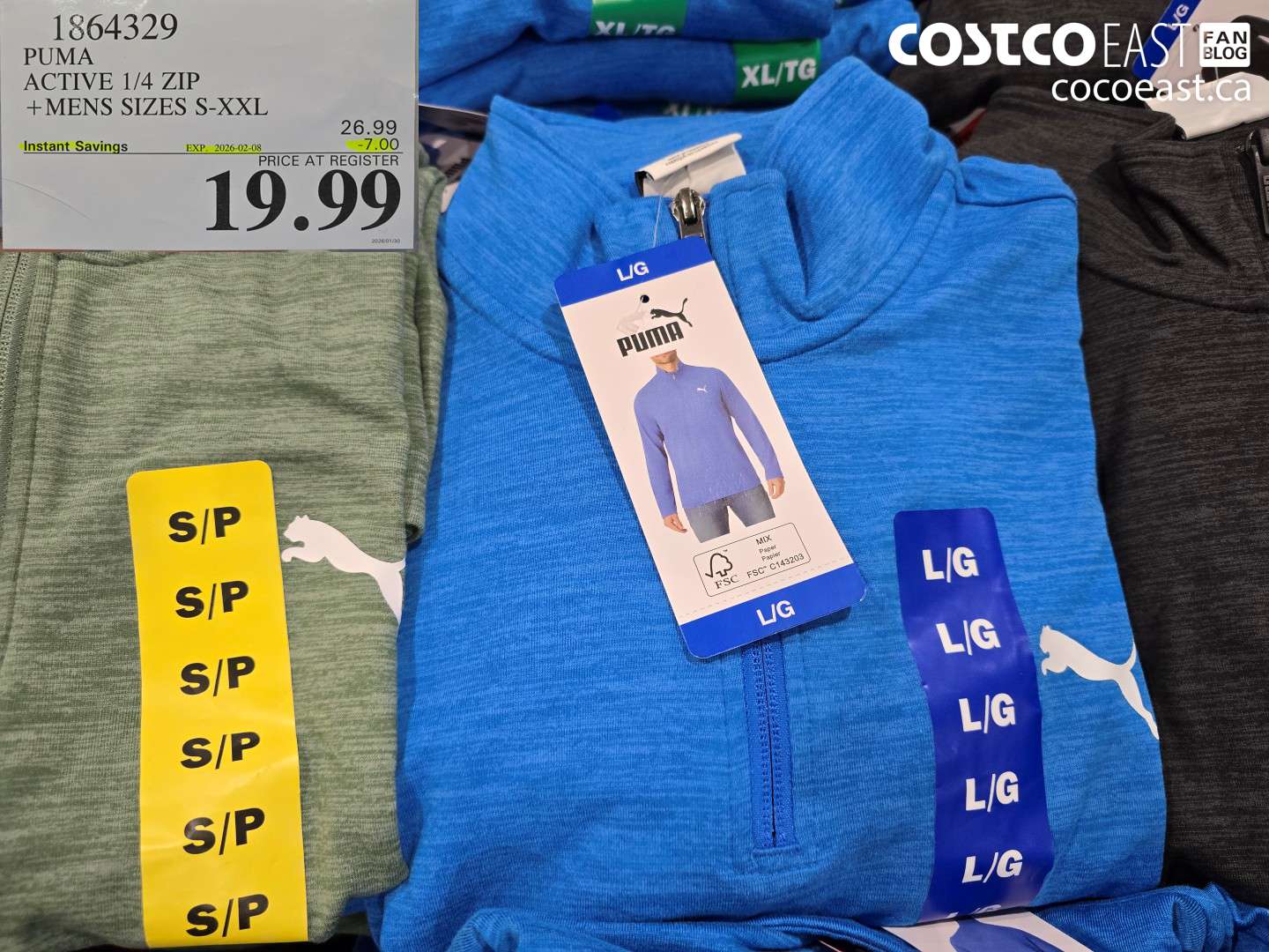 1864329 PUMA ACTIVE 1/4 ZIP +MENS SIZES S-XXL ($7.00 INSTANT SAVINGS EXPIRES ON 2026-02-08) $19.99