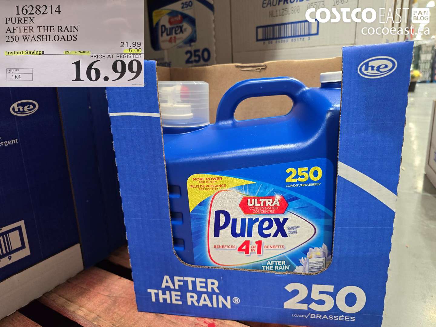1628214 PUREX AFTER THE RAIN 250 washloads ($5.00 INSTANT SAVINGS EXPIRES ON 2026-01-18) $16.99