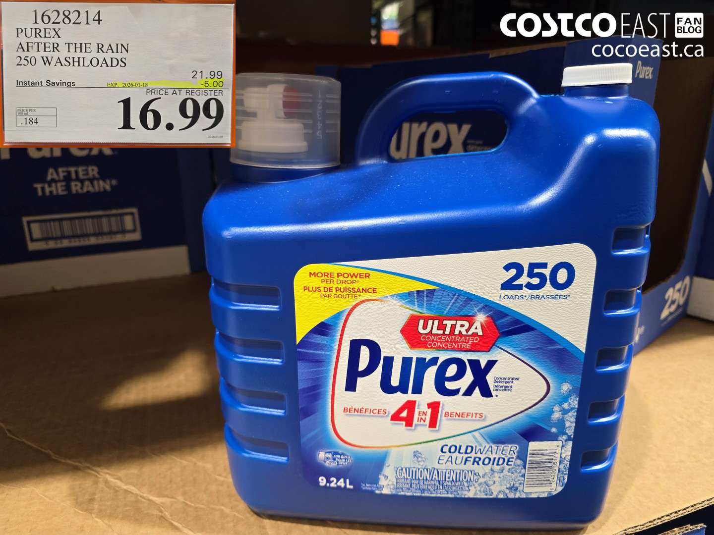 1628214 PUREX AFTER THE RAIN 250 washloads ($5.00 INSTANT SAVINGS EXPIRES ON 2026-01-18) $16.99