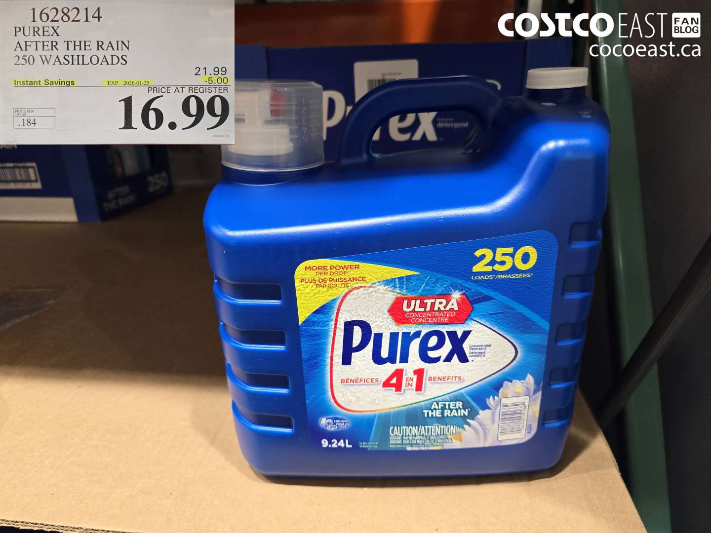 1628214 PUREX AFTER THE RAIN 250 washloads ($5.00 INSTANT SAVINGS EXPIRES ON 2026-01-25) $16.99
