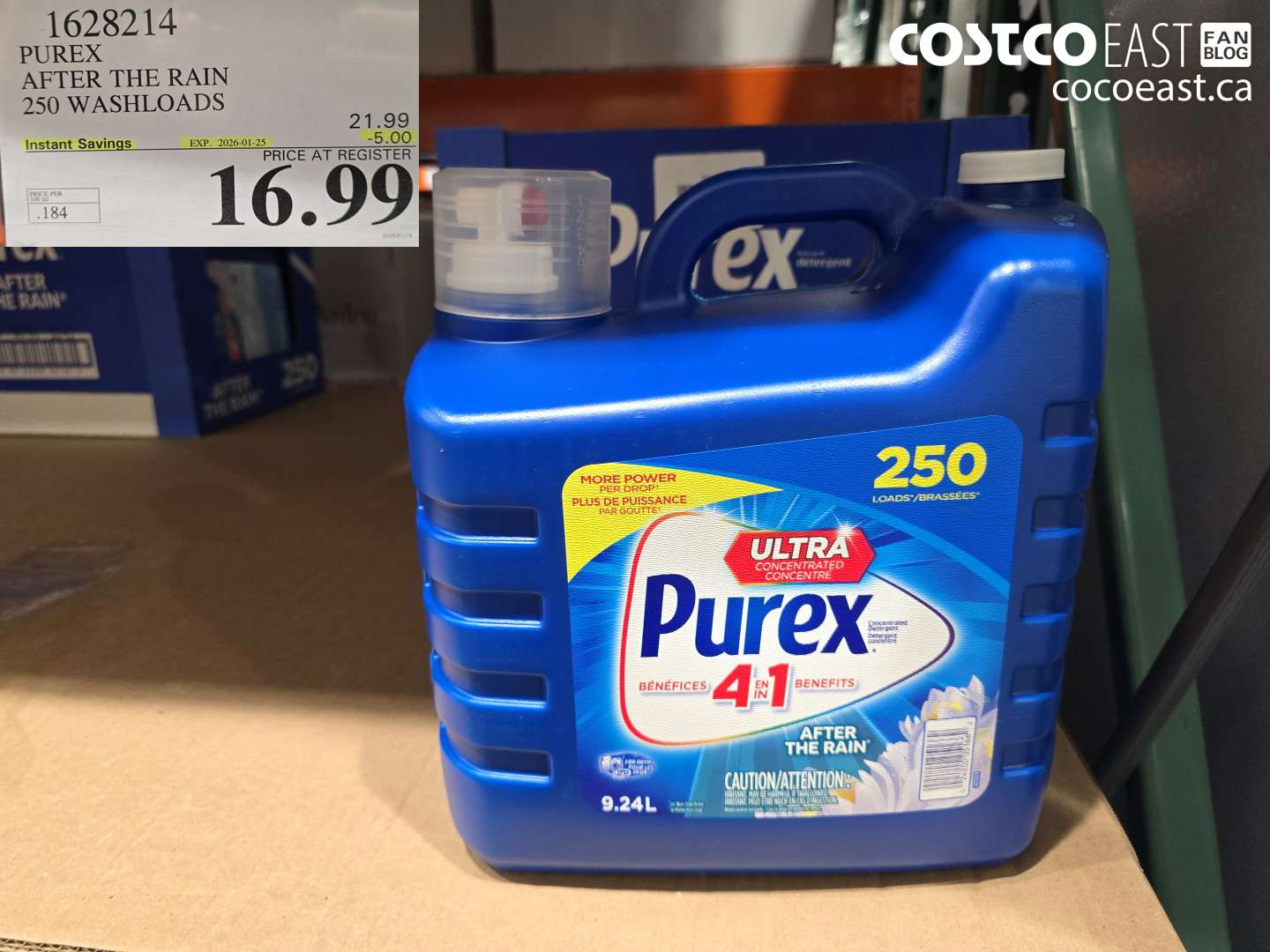 1628214 PUREX AFTER THE RAIN 250 washloads ($5.00 INSTANT SAVINGS EXPIRES ON 2026-01-25) $16.99