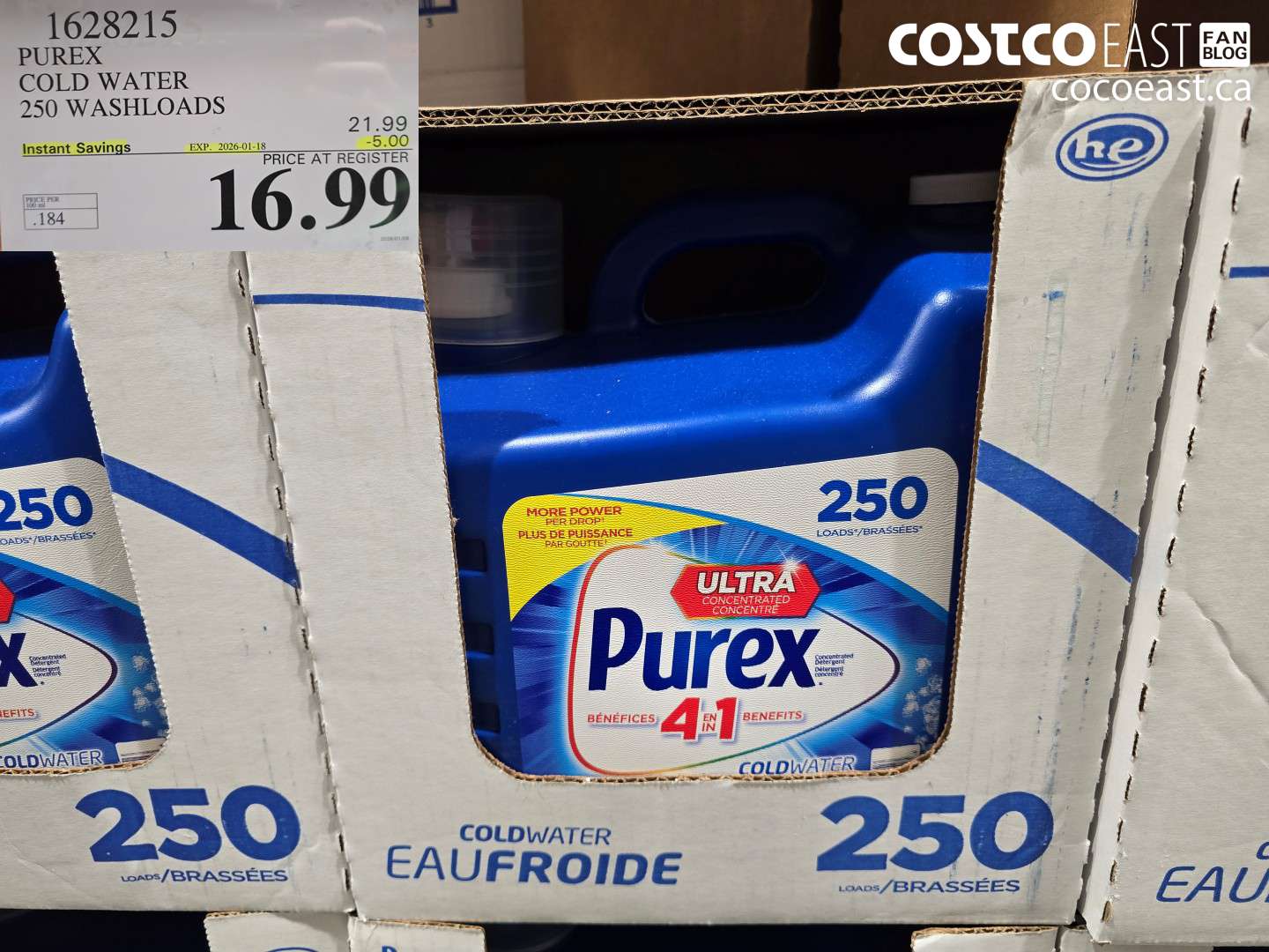 1628215 PUREX COLD WATER 250 washloads ($5.00 INSTANT SAVINGS EXPIRES ON 2026-01-18) $16.99