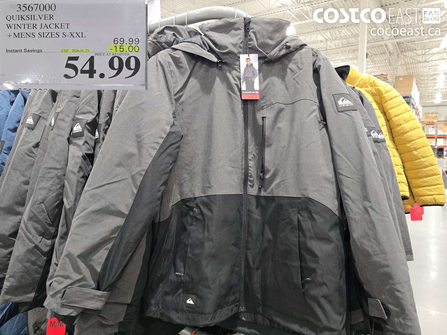 3567000 QUIKSILVER WINTER JACKET +MENS SIZES S-XXL ($15.00 INSTANT SAVINGS EXPIRES ON 2026-01-25) $54.99