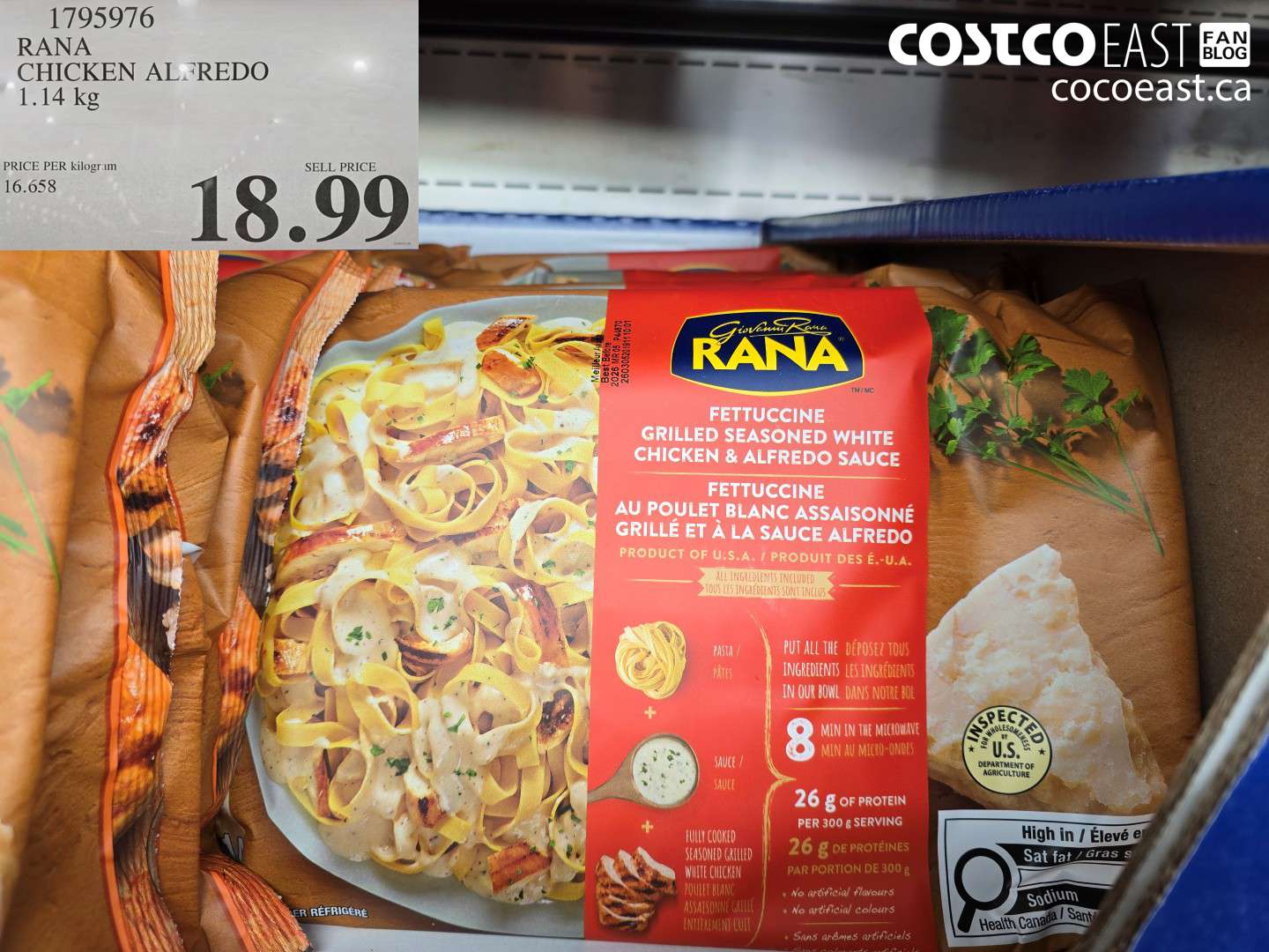 1795976 RANA CHICKEN ALFREDO 1.14 KG $18.99