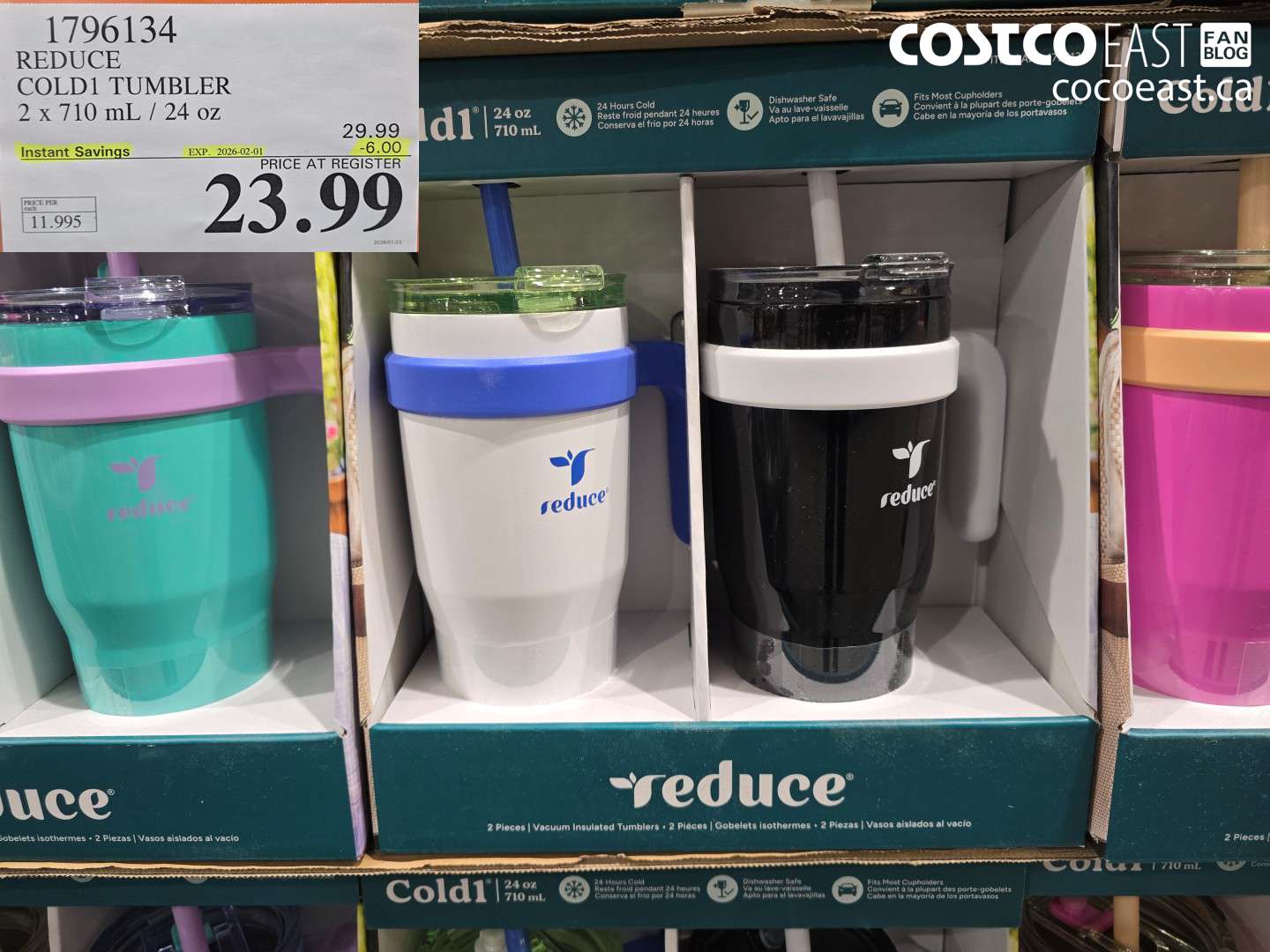 1796134 REDUCE COLD1 TUMBLER 2 x 710 mL / 24 OZ ($6.00 INSTANT SAVINGS EXPIRES ON 2026-02-01) $23.99