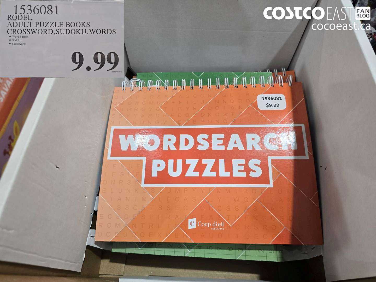 1536081 RODEL ADULT PUZZLE BOOKS CROSSWORD, SUDOKU, WORDS $9.99