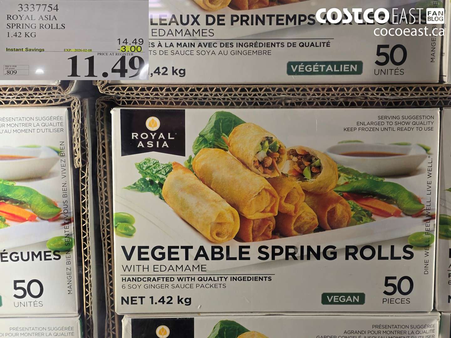 3337754 ROYAL ASIA SPRING ROLLS 1.42 KG ($3.00 INSTANT SAVINGS EXPIRES ON 2026-02-08) $11.49