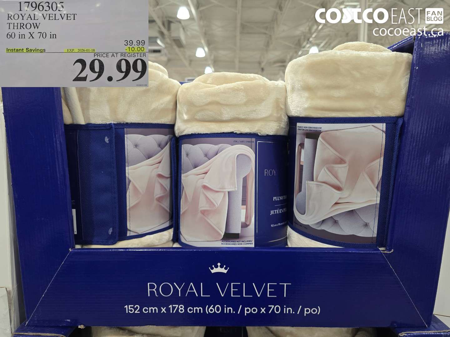 1796305 ROYAL VELVET THROW 60 IN X 70 IN ($10.00 INSTANT SAVINGS EXPIRES ON 2026-01-18) $29.99