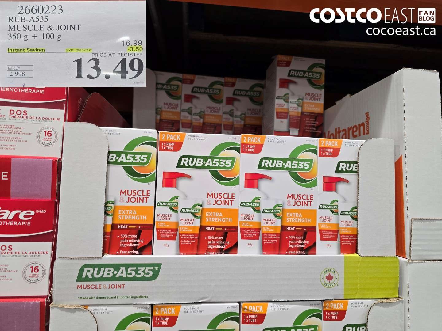 2660223 RUB-A535 MUSCLE & JOINT 350G + 100G ($3.50 INSTANT SAVINGS EXPIRES ON 2026-02-01) $13.49