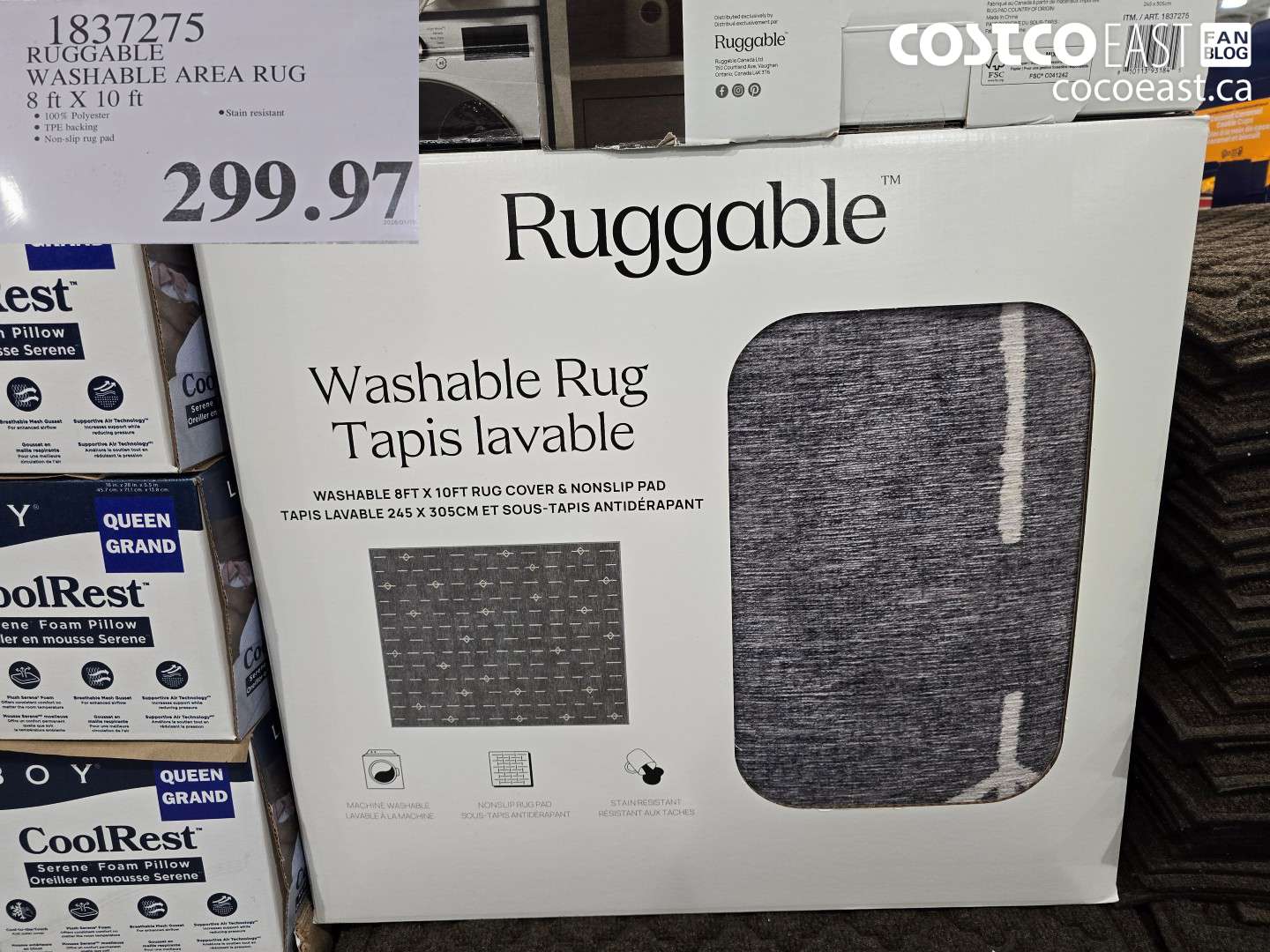1837275 RUGGABLE WASHABLE AREA RUG 8 FT X 10 FT $299.97