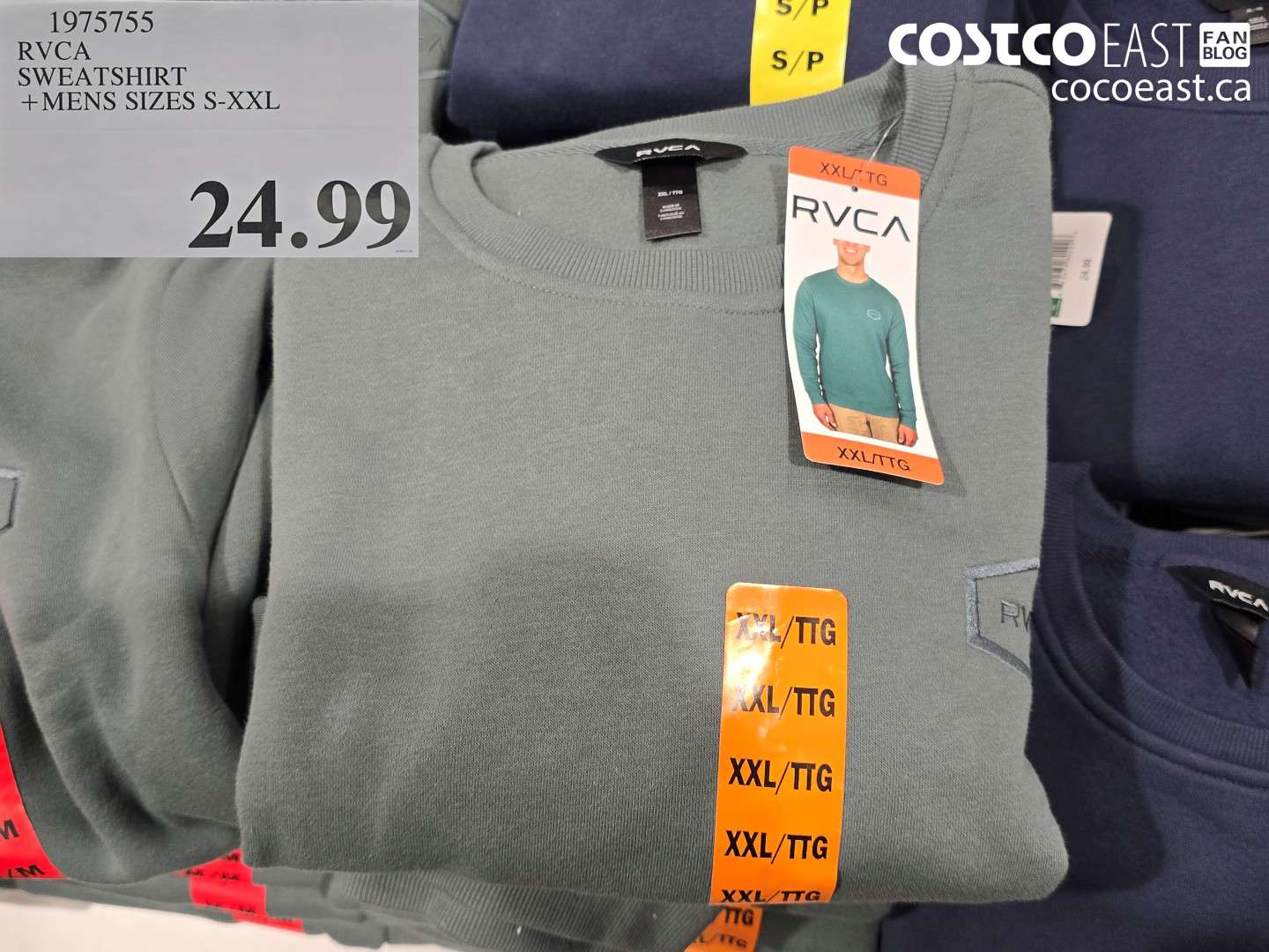 1975755 RVCA SWEATSHIRT +MENS SIZES S-XXL $24.99