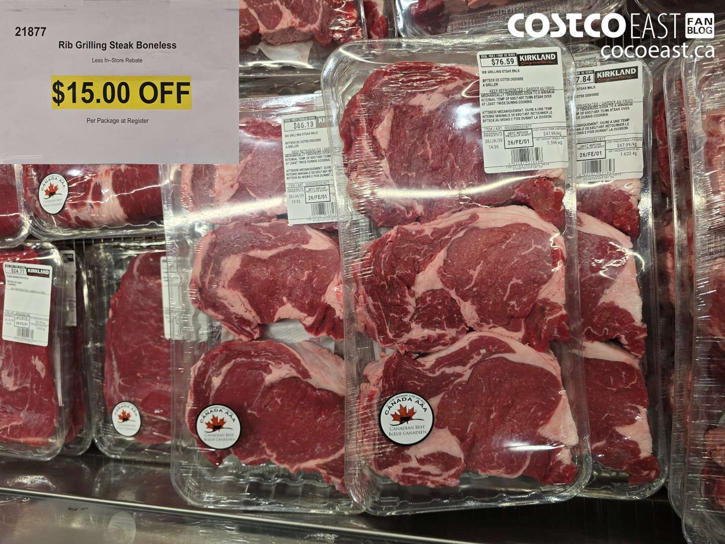 21877 Rib Grilling Steak Boneless ($15.00 INSTANT SAVINGS)