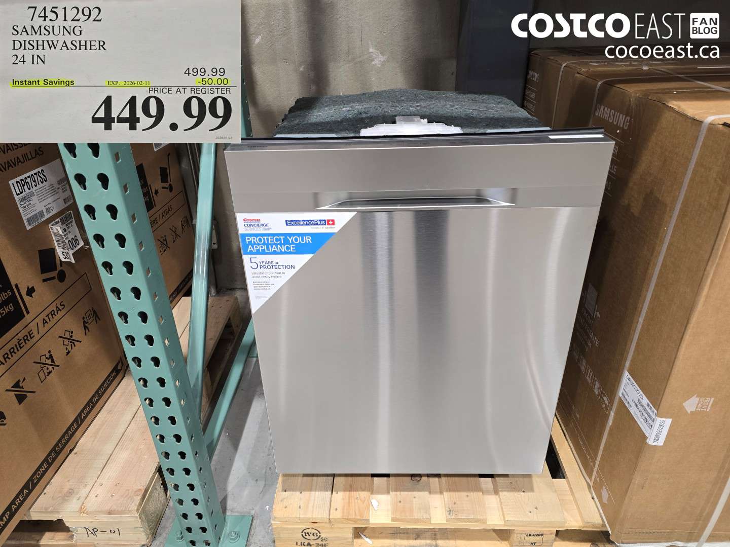 7451292 SAMSUNG DISHWASHER 24IN ($50.00 INSTANT SAVINGS EXPIRES ON 2026-02-11) $449.99