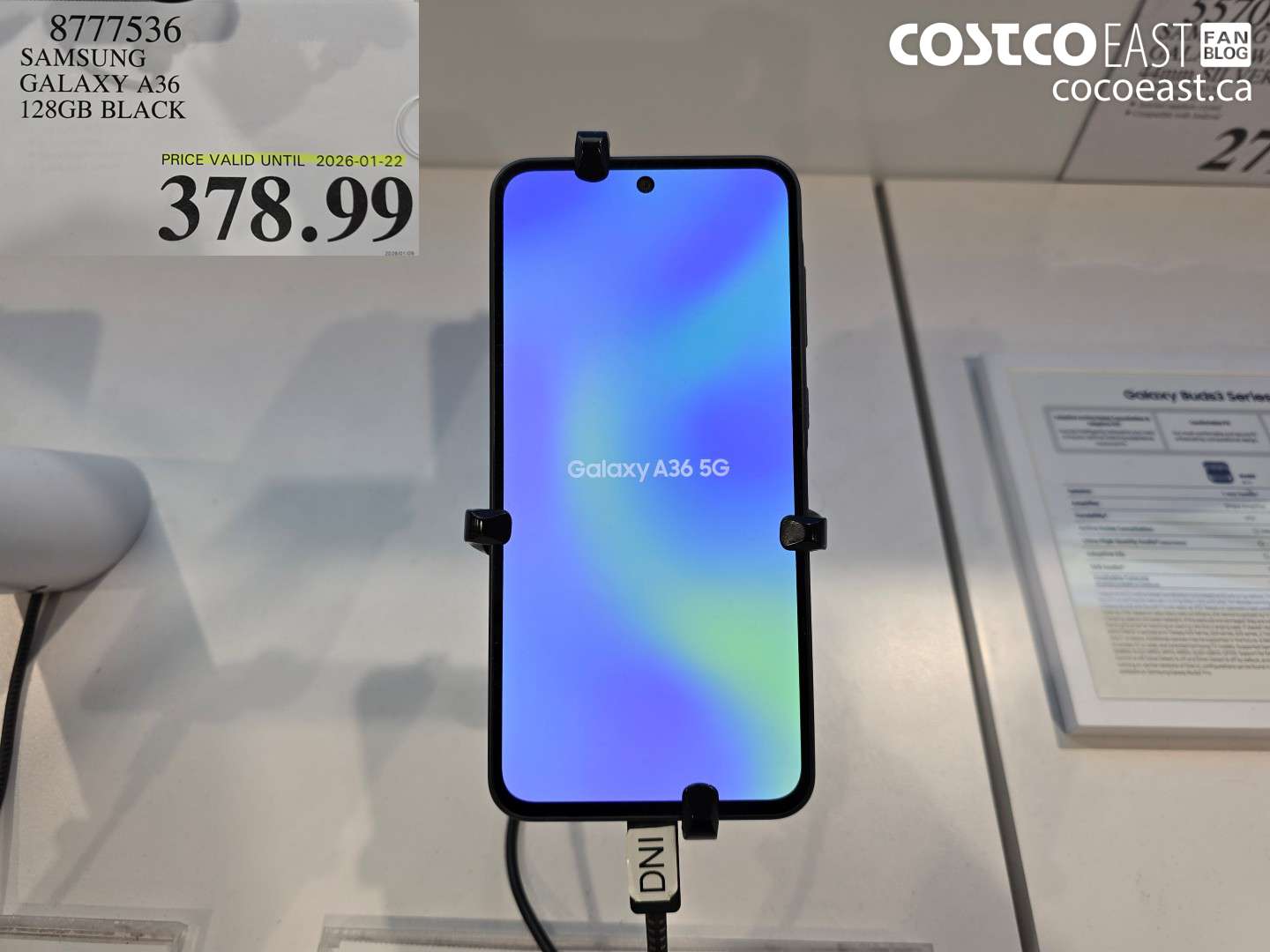 8777536 SAMSUNG GALAXY A36 128GB BLACK $378.99