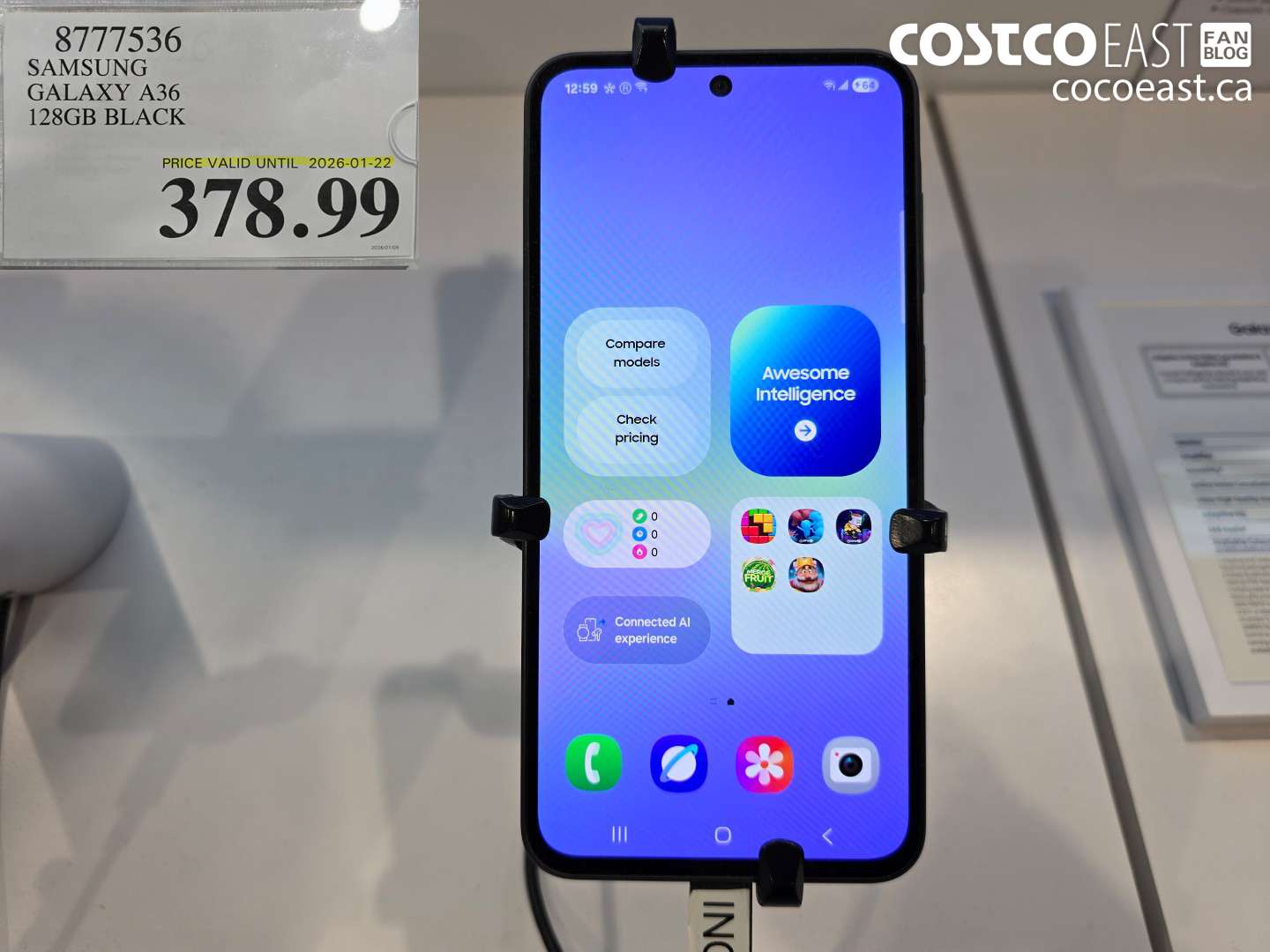 8777536 SAMSUNG GALAXY A36 128GB BLACK $378.99