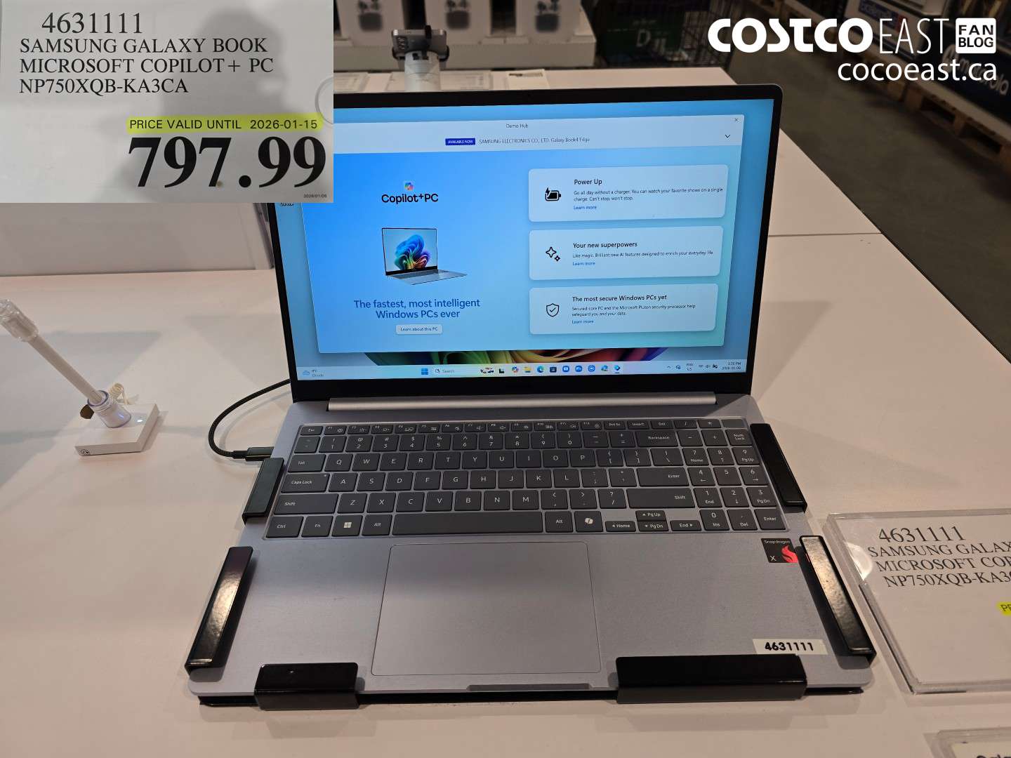 4631111 SAMSUNG GALAXY BOOK MICROSOFT COPILOT+ PC NP750XQB-KA3CA $797.99