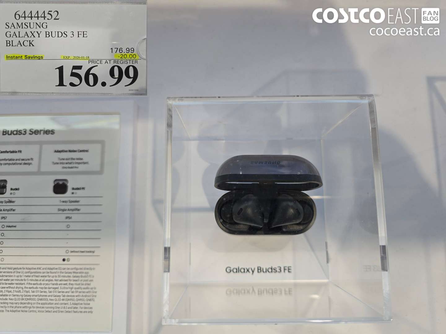 6444452 SAMSUNG GALAXY BUDS 3 FE BLACK ($20.00 INSTANT SAVINGS EXPIRES ON 2026-01-18) $156.99