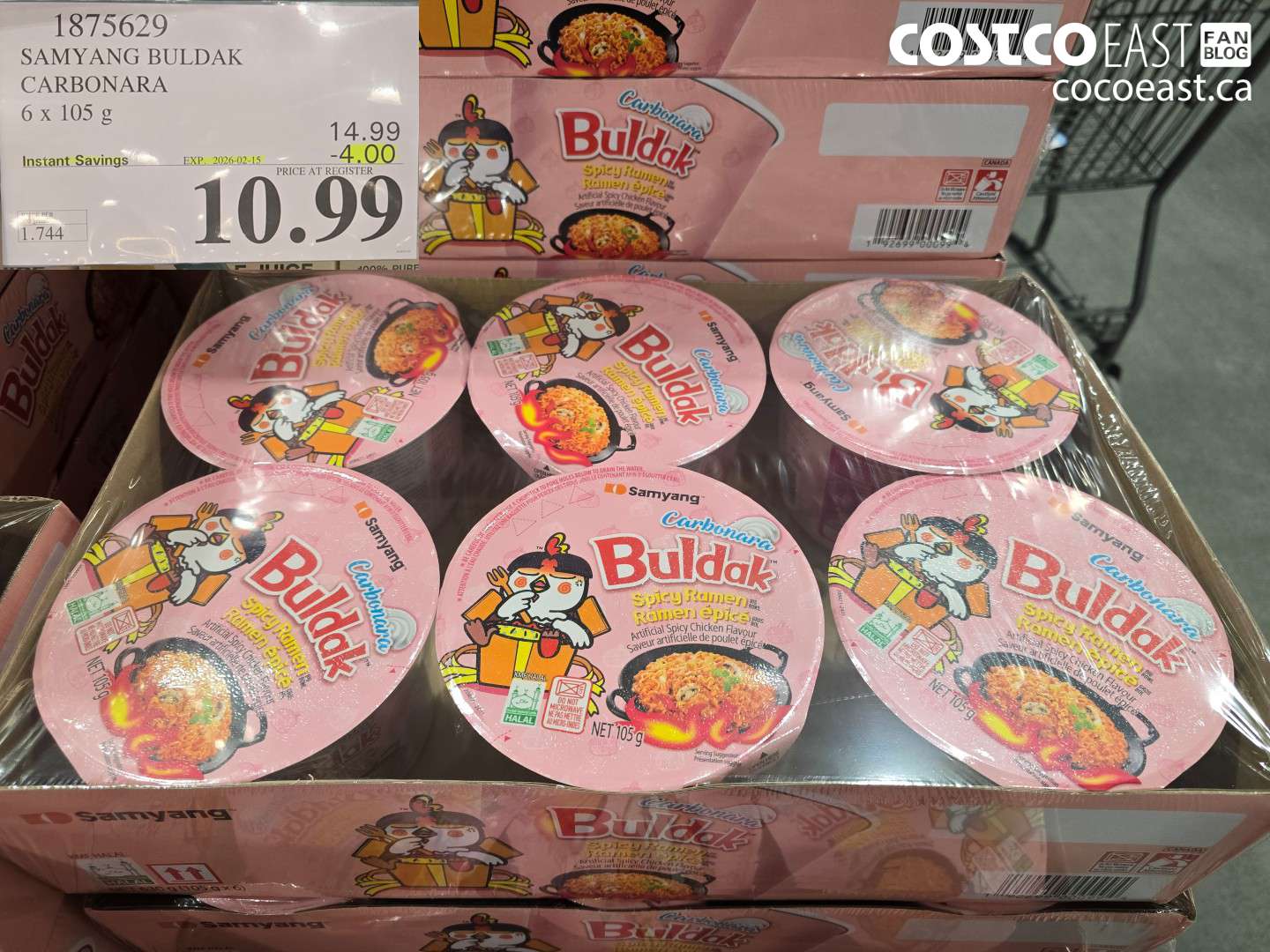 1875629 SAMYANG BULDAK CARBONARA 6 x 105 G ($4.00 INSTANT SAVINGS EXPIRES ON 2026-02-15) $12.99