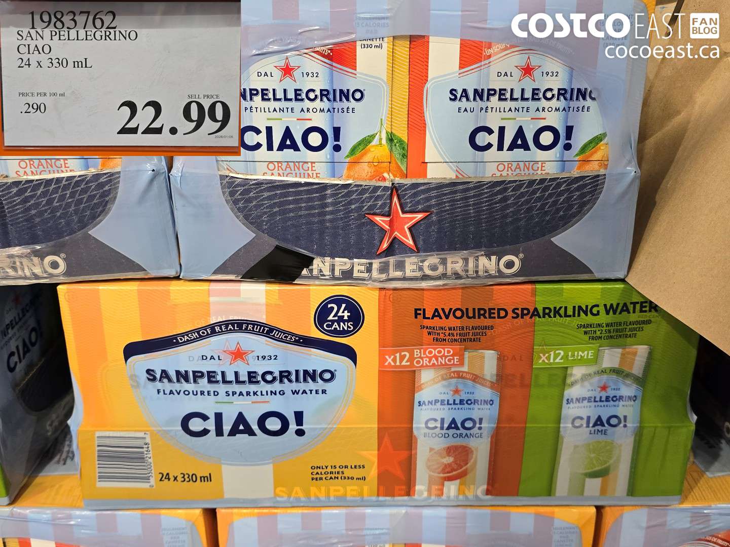 1983762 SAN PELLEGRINO CIAO 24 x 330 mL $22.99