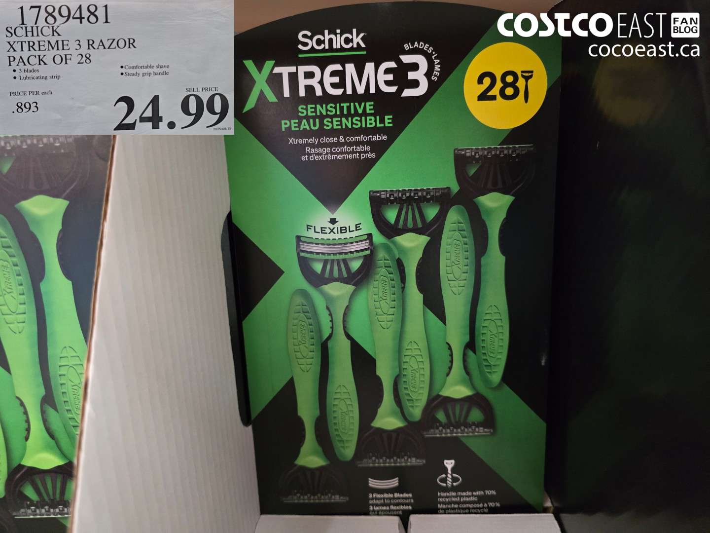 1789481 SCHICK XTREME 3 RAZOR PACK OF 28 $24.99