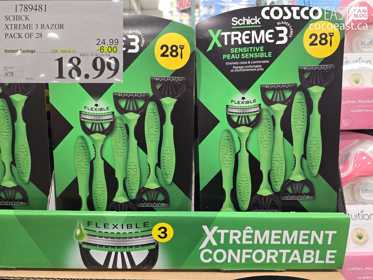 1789481 SCHICK XTREME 3 RAZOR PACK OF 28 ($6.00 INSTANT SAVINGS EXPIRES ON 2026-02-15) $18.99