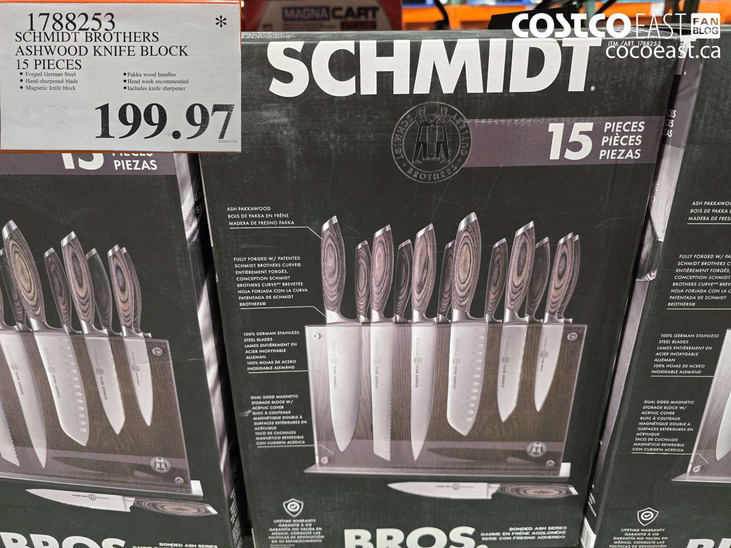 1788253 SCHMIDT BROTHERS ASHWOOD KINFE BLOCK 15 PC $199.97