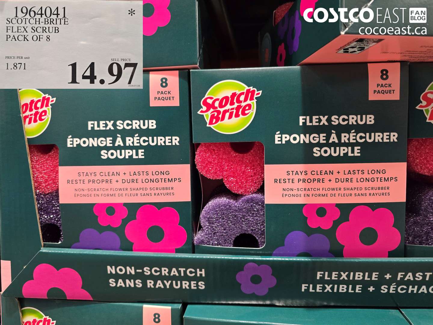 1964041 SCOTCH-BRITE FLEX SCRUB PACK OF 8 $14.97