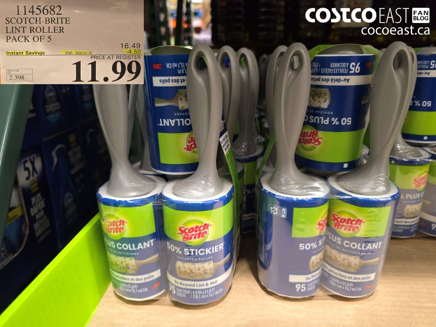 1145682 SCOTCH-BRITE LINT ROLLER PACK OF 5 ($4.50 INSTANT SAVINGS EXPIRES ON 2026-01-18) $11.99