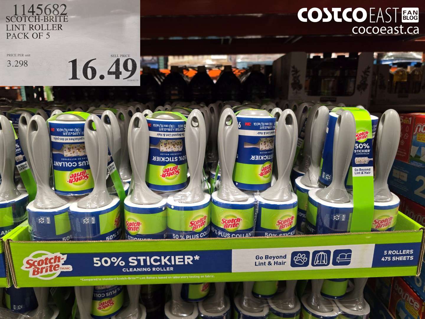 1145682 SCOTCH-BRITE LINT ROLLER PACK OF 5 $16.49