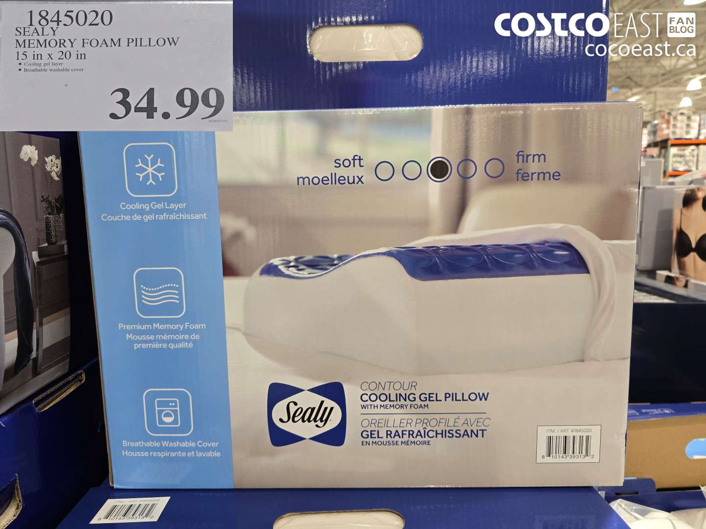 1845020 SEAL MEMORY FOAM PILLOW 15 in x 20 in $34.99