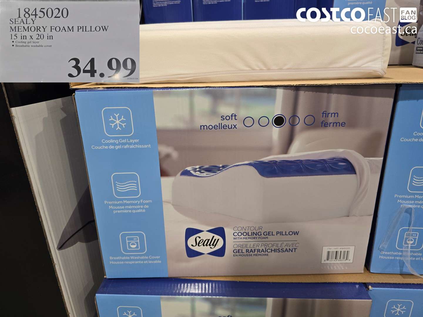 1845020 SEAL MEMORY FOAM PILLOW 15 in x 20 in $34.99