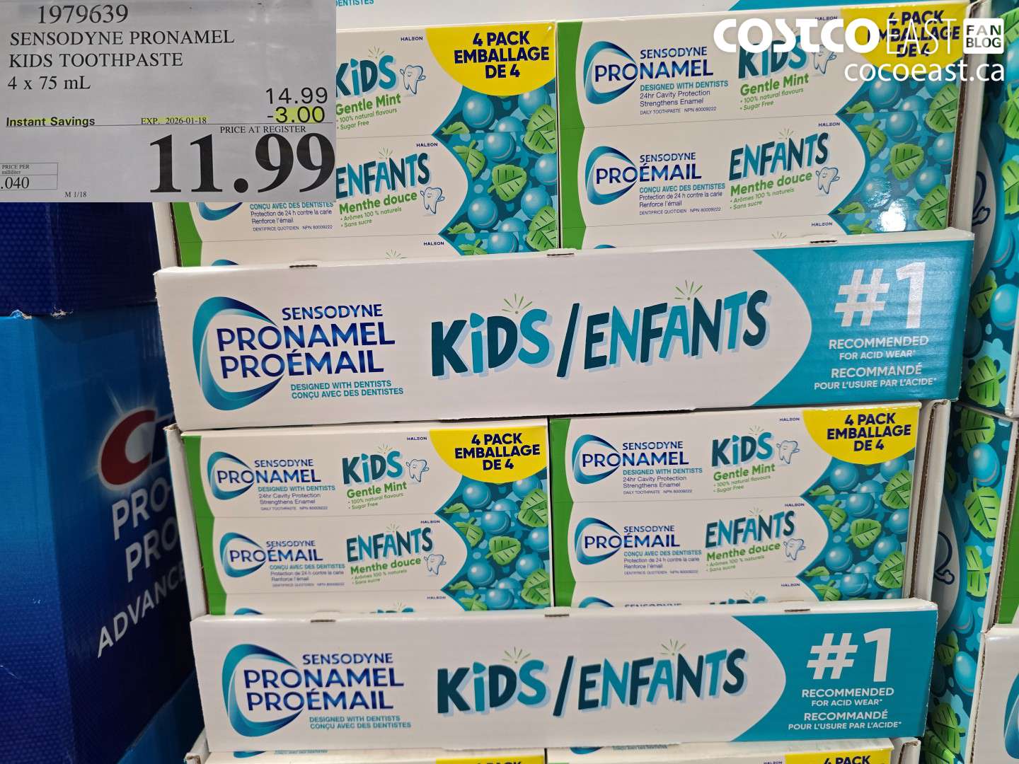 1979639 SENSODYNE PRONAMEL KIDS TOOTHPASTE 4 x 75 mL ($3.00 INSTANT SAVINGS EXPIRES ON 2026-01-18) $11.99