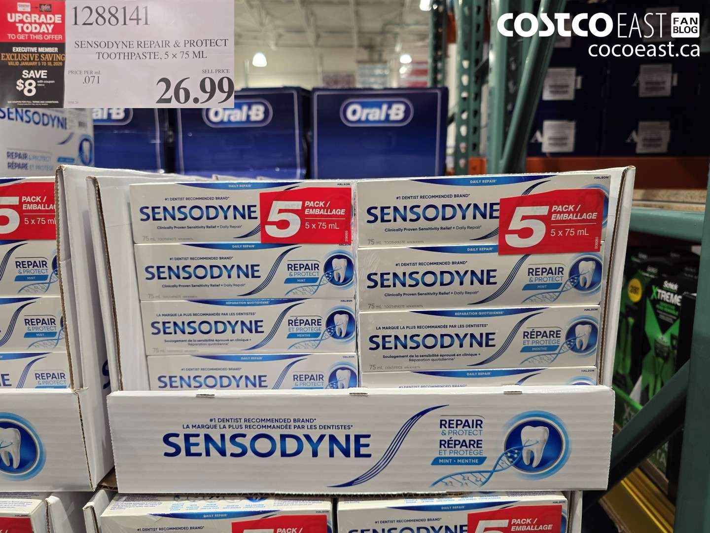 1288141 SENSODYNE TOOTHPASTE REPAIR & PROTECT 5 x 75 mL 20206-01-18 ($8.00 INSTANT SAVINGS) $18.99