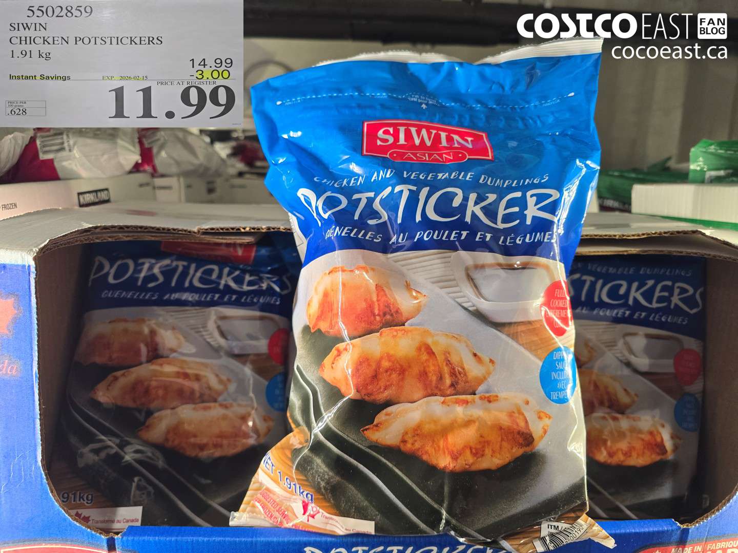 5502859 SIWIN CHICKEN POTSTICKERS 1.91 KG ($3.00 INSTANT SAVINGS EXPIRES ON 2026-02-15) $11.99