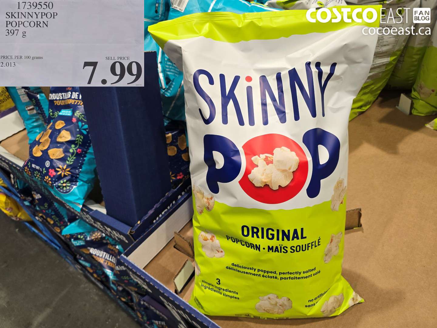 1739550 SKINNYPOP POPCORN 397 G $7.99