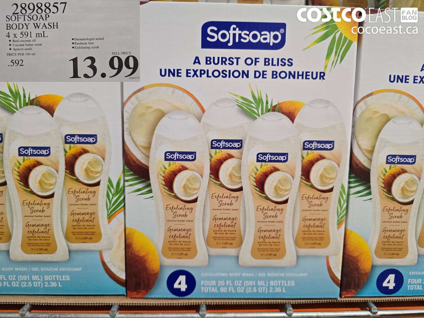 2898857 SOFTSOAP BODY WASH 4 x 591 mL $13.99