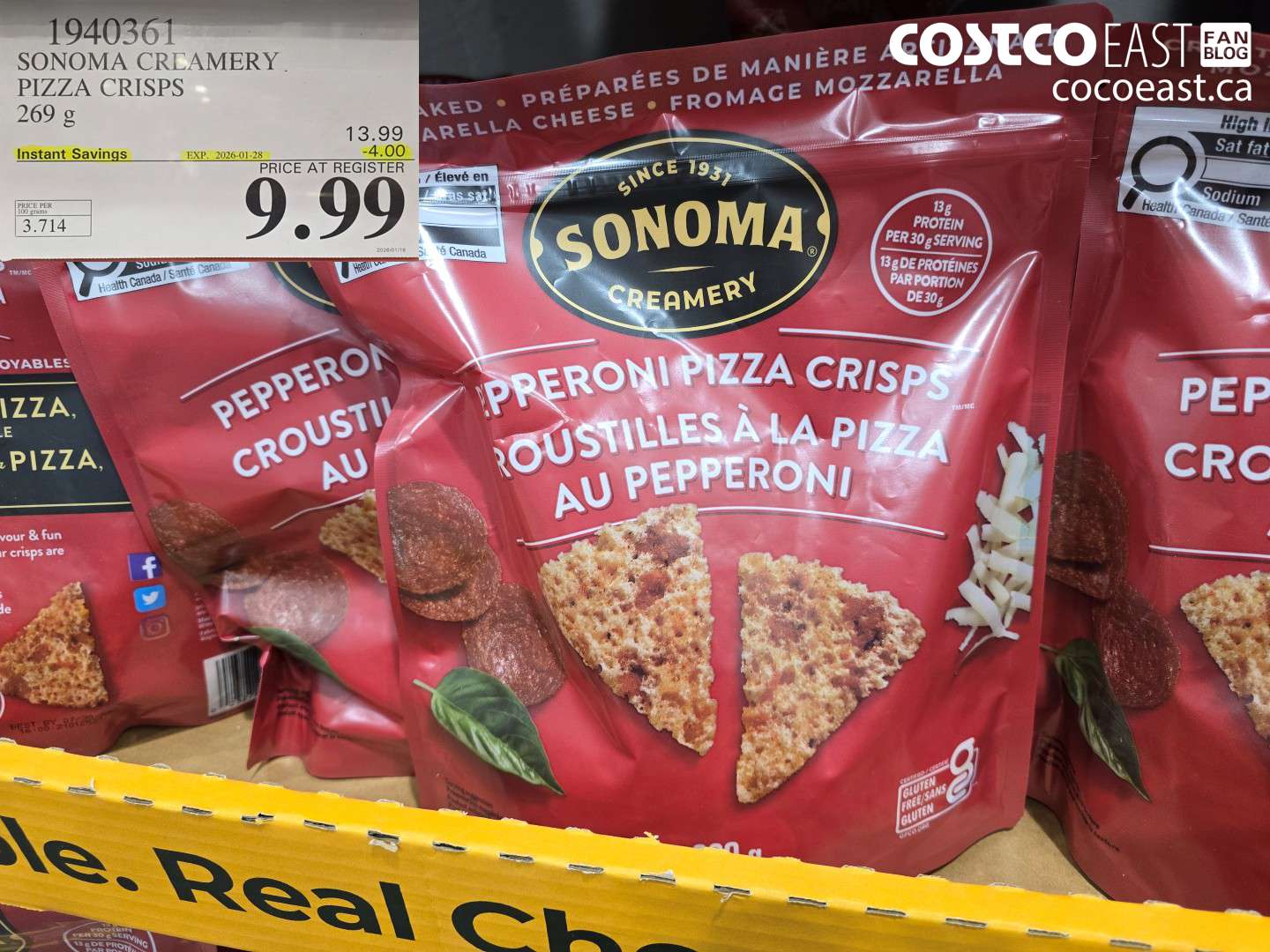 1940361 SONOMA CREAMERY PEPPERONI PIZZA CRISP 269 G ($4.00 INSTANT SAVINGS EXPIRES ON 2026-01-28) $9.99