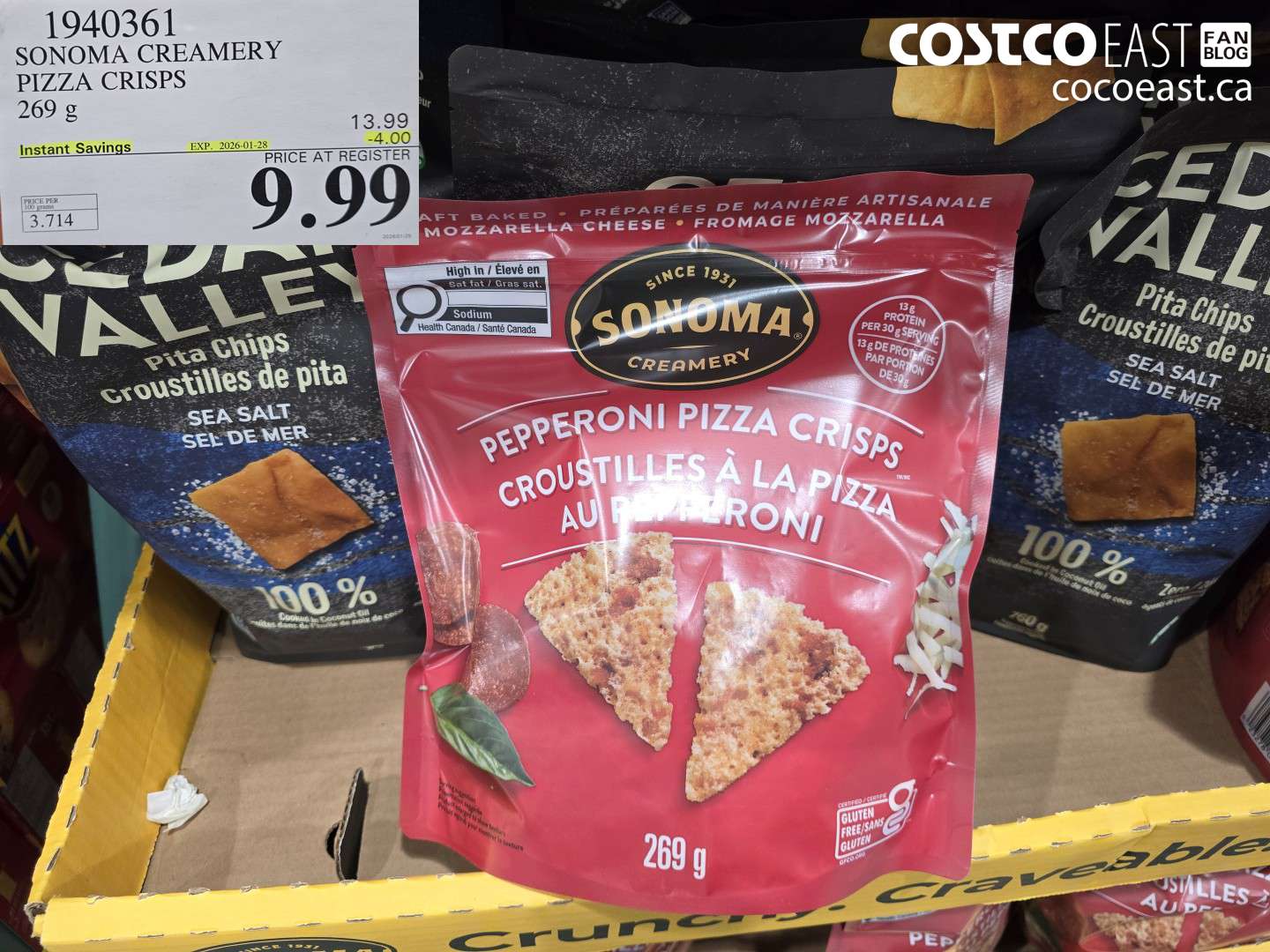 1940361 SONOMA CREAMERY PEPPERONI PIZZA CRISP 269 G ($4.00 INSTANT SAVINGS EXPIRES ON 2026-01-28) $9.99