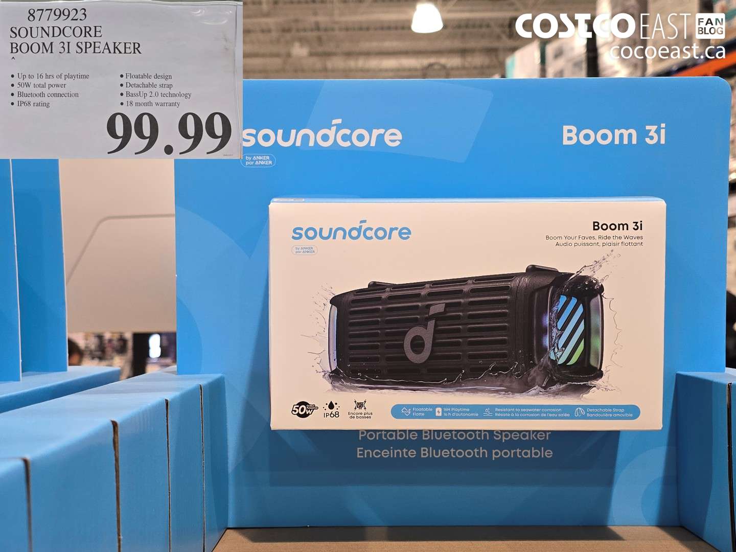 8779923 SOUNDCORE BOOM 3I SPEAKER $99.99
