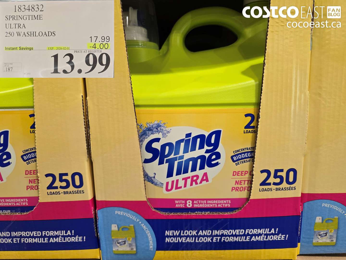 1834832 SPRINGTIME ULTRA 250 WASHLOADS ($4.00 INSTANT SAVINGS EXPIRES ON 2026-02-01) $13.99