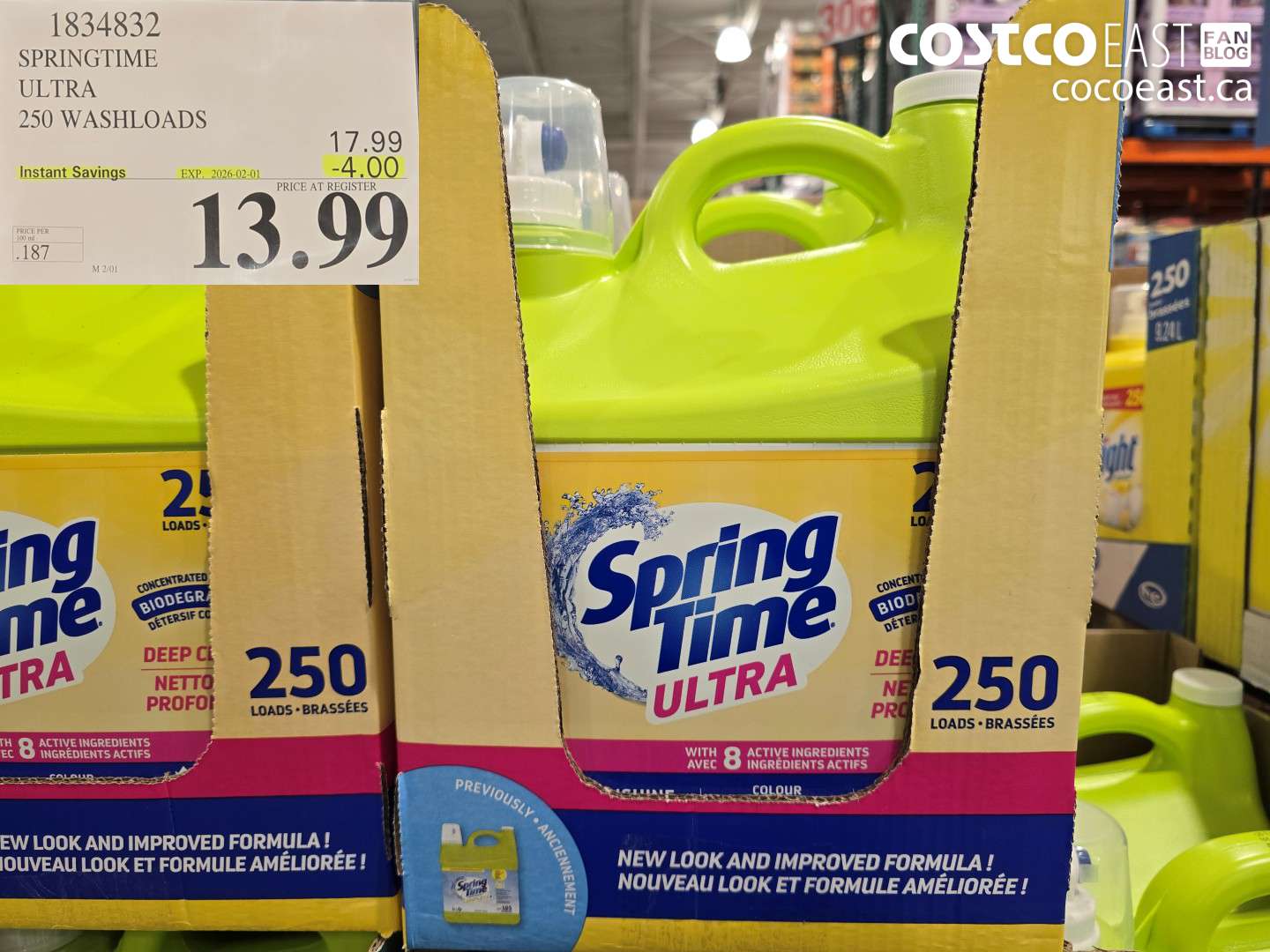 1834832 SPRINGTIME ULTRA 250 WASHLOADS ($4.00 INSTANT SAVINGS EXPIRES ON 2026-02-01) $13.99