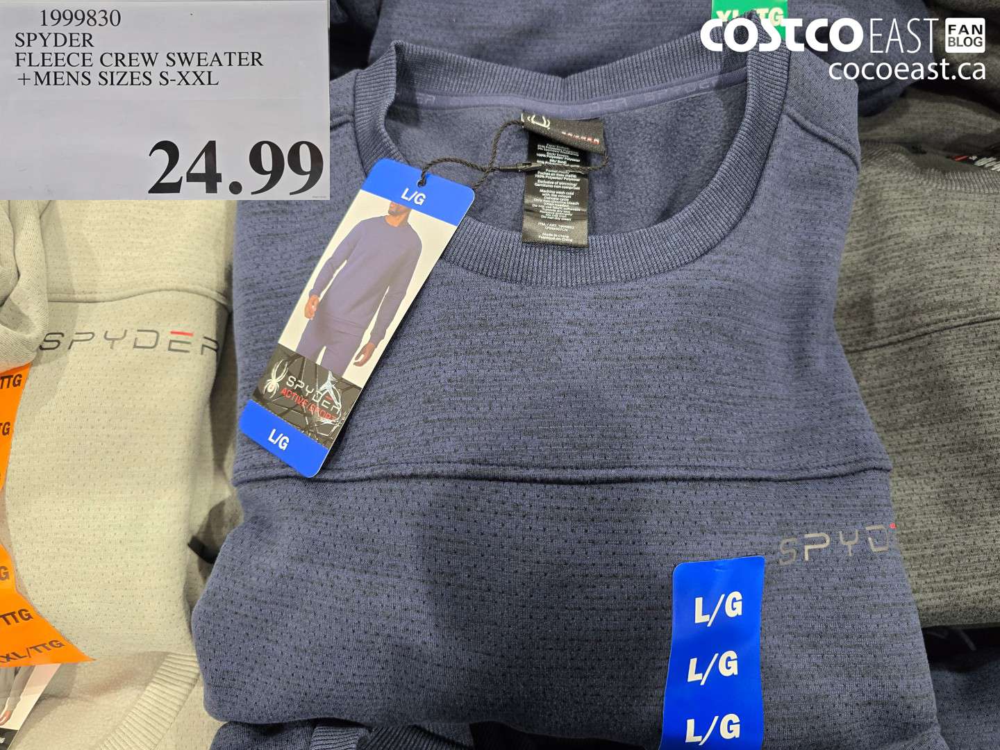 1999830 SPYDER FLEECE CREW SWEATER +MENS SIZES S-XXL $24.99