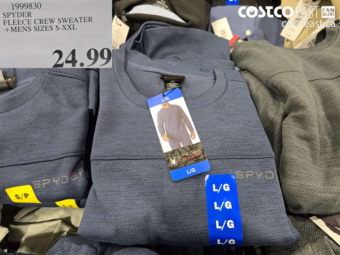 1999830 SPYDER FLEECE CREW SWEATER +MENS SIZES S-XXL $24.99