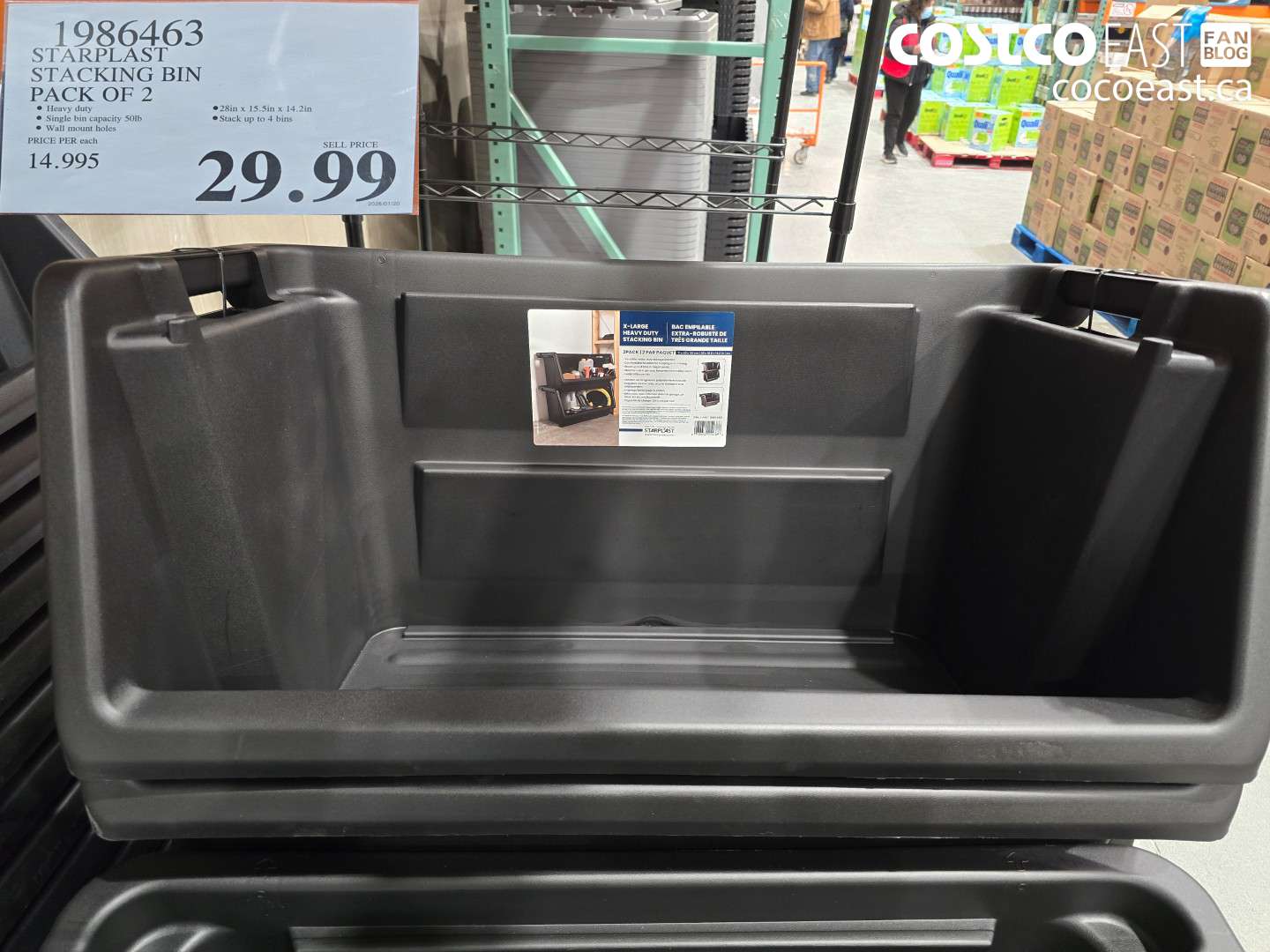 1986463 STARPLAST STACKING BIN PACK OF 2 $29.99