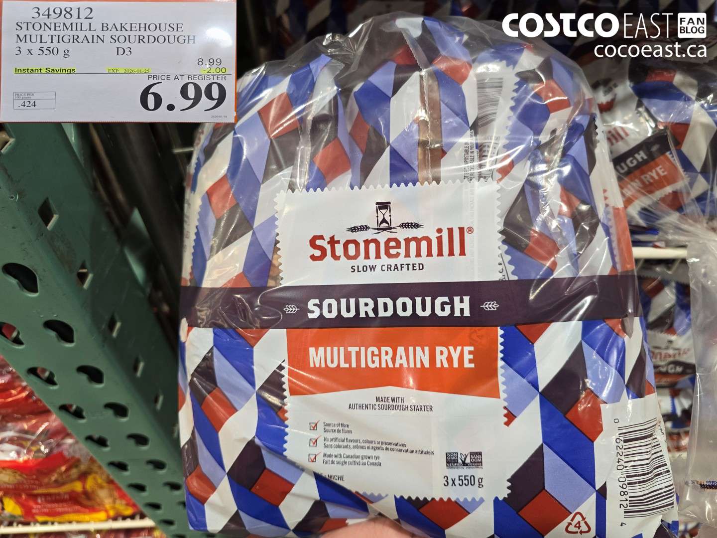 349812 STONEMILL BAKEHOUSE MULTIGRAIN SOURDOUGH 3 X 550 G ($2.00 INSTANT SAVINGS EXPIRES ON 2026-01-25) $6.99