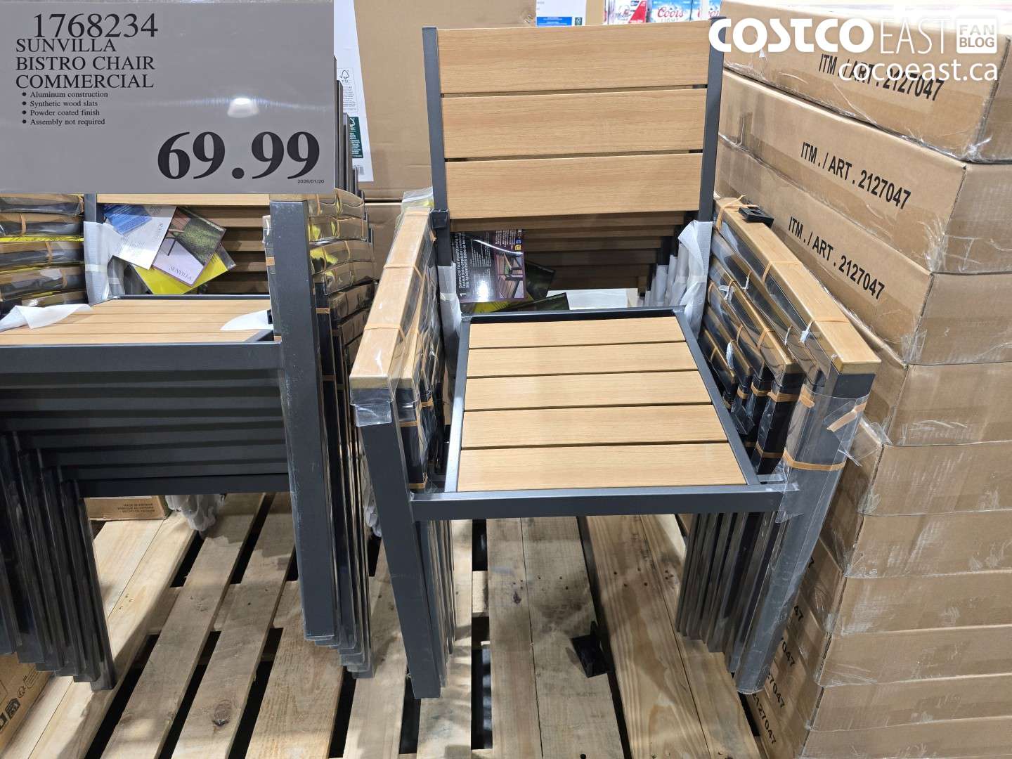 1768234 SUNVILLA BISTRO CHAIR COMMERCIAL $69.99