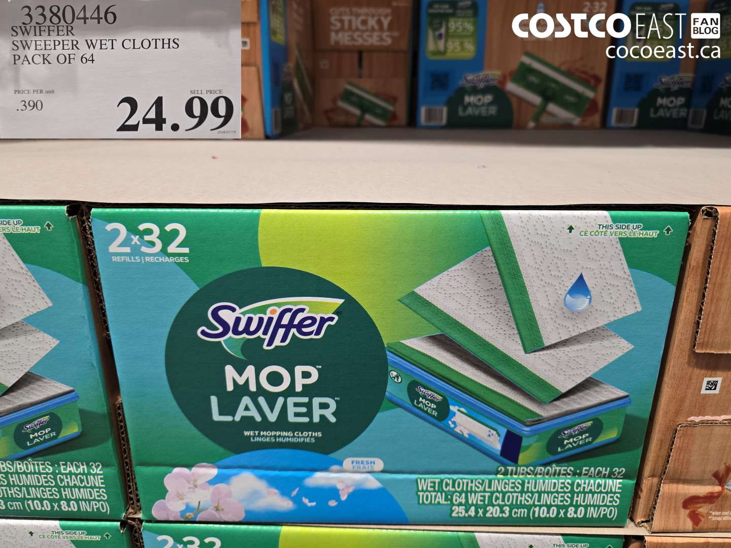 3380446 SWIFFER SWEEPER WET CLOTHS PACK OF 64 $24.99